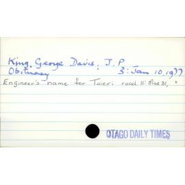 KIng, George Davis, J P