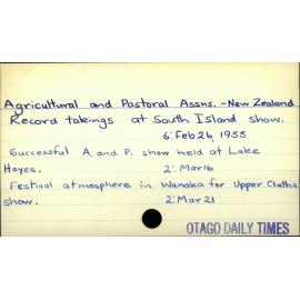 Agricultural & Pastoral Associations - New Zealand