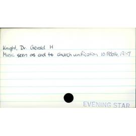 Knight, Dr. Gerald H