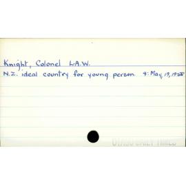 Knight, Colonel L.A.W