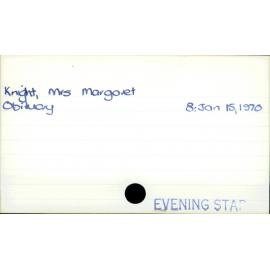 Knight, Mrs Margaret