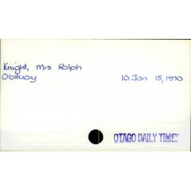 Knight, Mrs Ralph