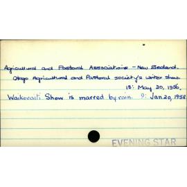 Agricultural and Pastoral Associations - New Zealand 