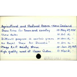 Agricultural & Pastoral Associations - New Zealand