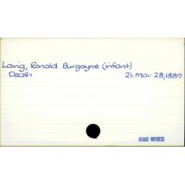 Laing, Ronald Burgoyne (infant)