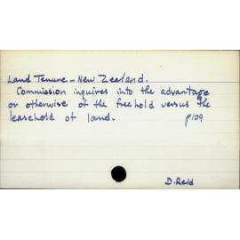 Land Tenure - New Zealand.