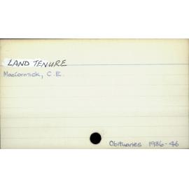 Land Tenure