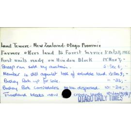 Land Tenure - New Zealand - Otago Province