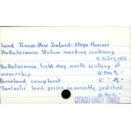 Land Tenure - New Zealand - Otago Province