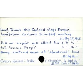 Land Tenure - New Zealand - Otago Province