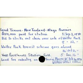 Land Tenure - New Zealand - Otago Province