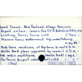 Land Tenure - New Zealand - Otago Province