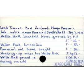 Land Tenure - New Zealand - Otago Province