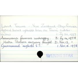 Land Tenure - New Zealand - Otago Province