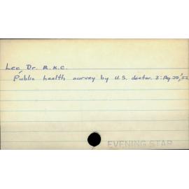 Lee, Dr R.K.C.
