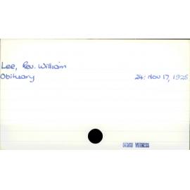 Lee, Rev. William