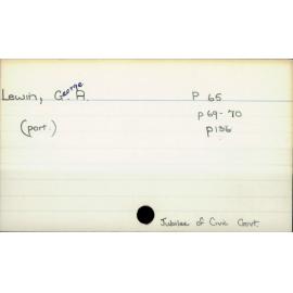 Lewin, George A.
