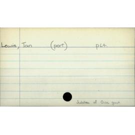 Lewis, Ian  