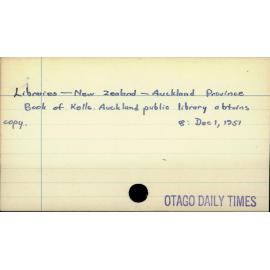 Libraries - New Zealand - Auckland Province