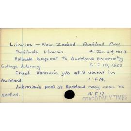 Libraries - New Zealand - Auckland Province