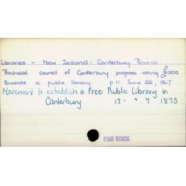 Libraries - New Zealand - Canterbury Province