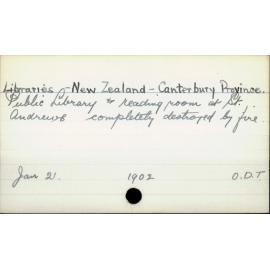 Libraries - New Zealand - Canterbury Province
