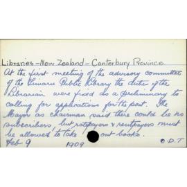 Libraries - New Zealand - Canterbury Province