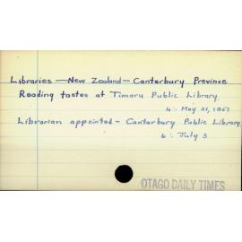 Libraries - New Zealand - Canterbury Province