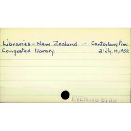 Libraries-New Zealand-Canterbury Prov.