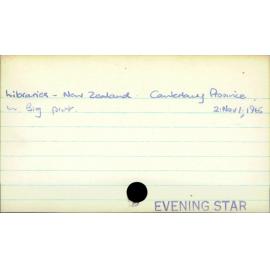 Libraries - New Zealand - Canterbury Province