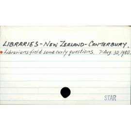 LIBRARIES - NEW ZEALAND - CANTERBURY