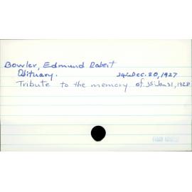 Bowler, Edmund Robert
