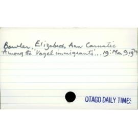 Bowler, Elizabeth Ann Carnatic