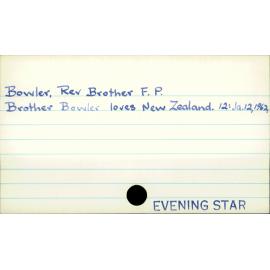 Bowler, Rev Brother F. P.