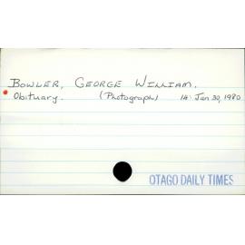 BOWLER, GEORGE WILLIAM