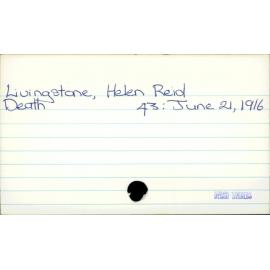 Livingstone, Helen Reid