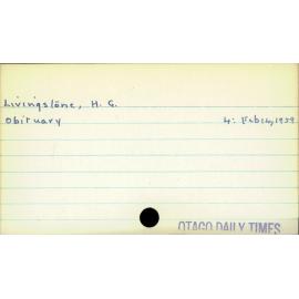 Livingstone, H.G.