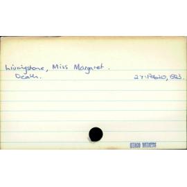 Livingstone, Miss Margaret