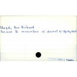 Lloyd, Rev Richard