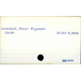 Lonsdale, Sarah Elizabeth