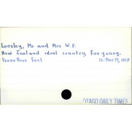 Loosley, Mr and Mrs W.F.