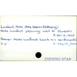 Luxford, Nola (Mrs Glenn Dolberg)