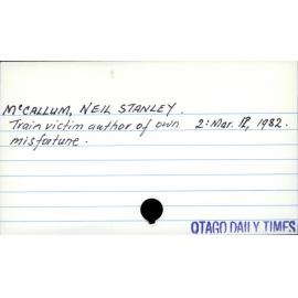 McCallum, Neil Stanley