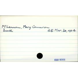 McLennan, Mary Cameron