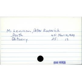 McLennan, Peter Roderick