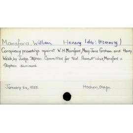 Mansford, William Henning (also : Hemming)