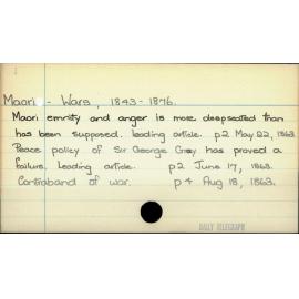Maori - Wars - 1843 - 1876