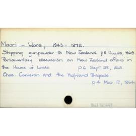 Maori - Wars - 1843 - 1872