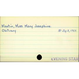 Martin, Miss Mary Josephine