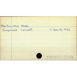 Martin, Mrs Nada
